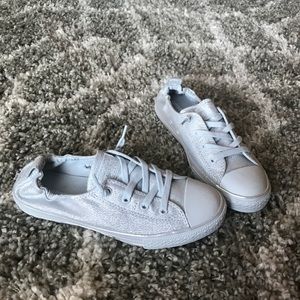 Glitter silver converse